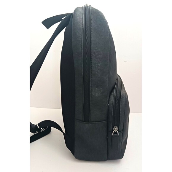 Michael Kors Jetset Lg Backback Blk/Gray MK Logo Print 100% Coated Canvas - Picture 3 of 12